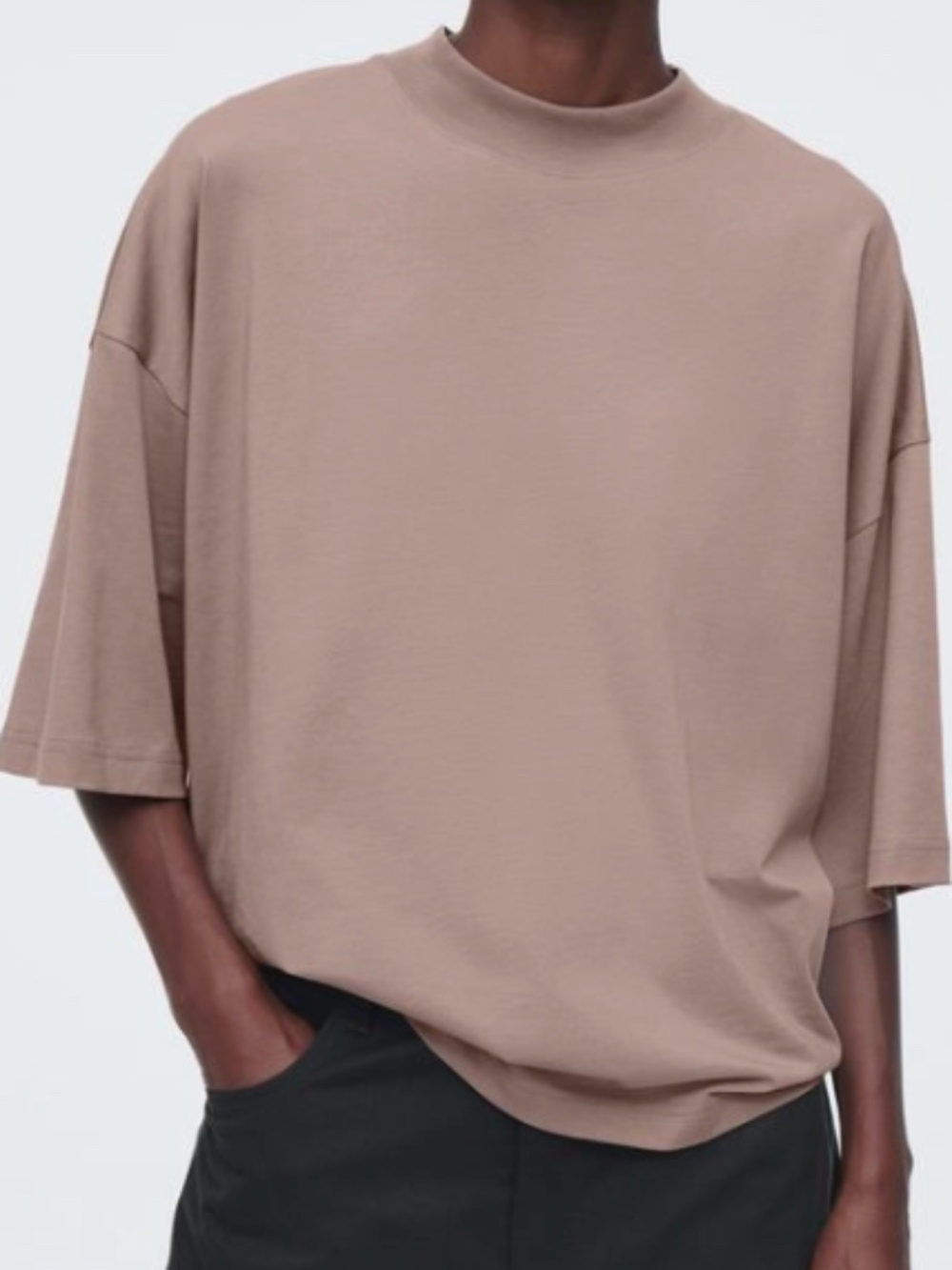 COS Boxy Mock-Neck T-Shirt